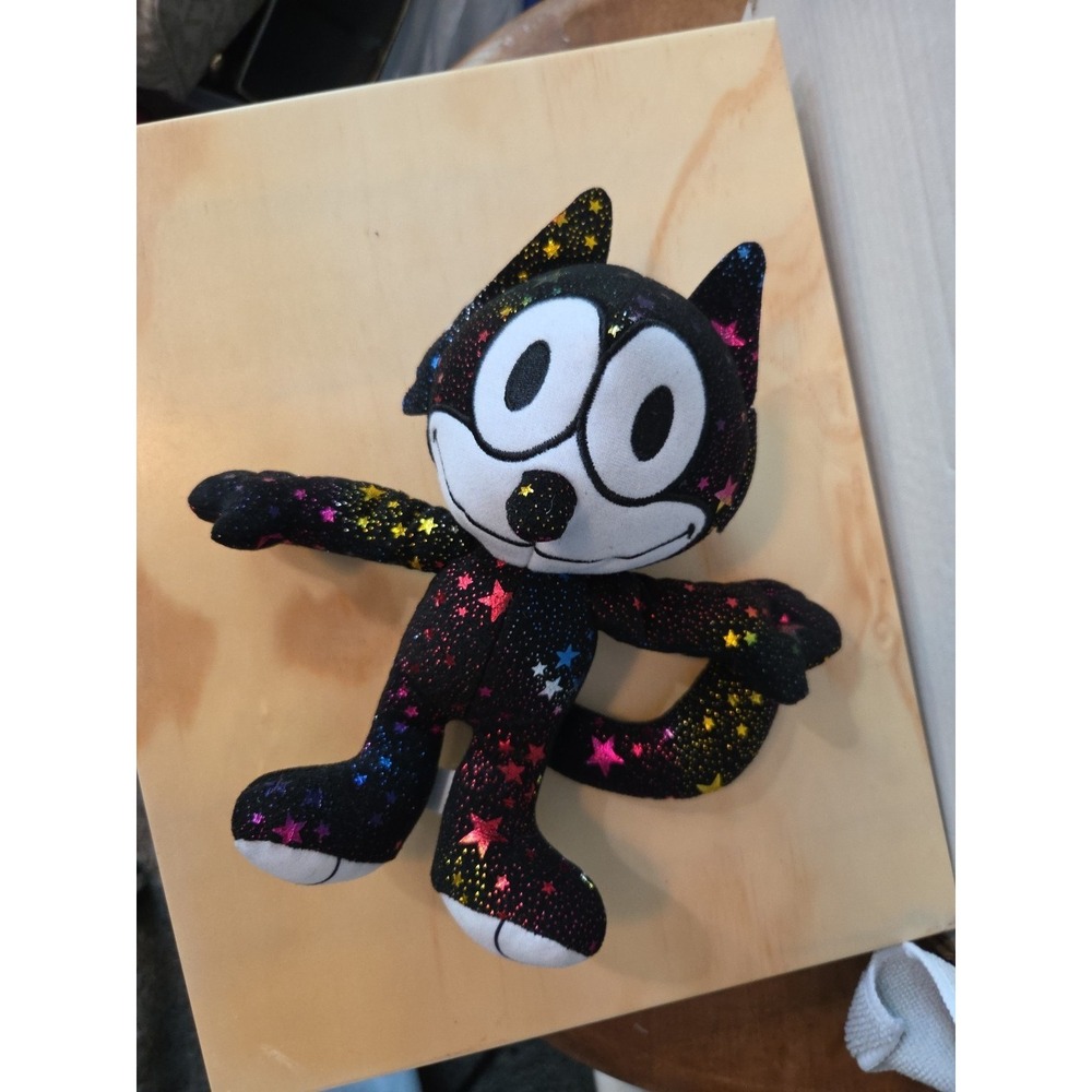 8" Felix The‎ Cat Star Print Black Stuffed Animals Plush  Toy Factory